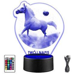 LAMPKA NOCNA LED KOŃ KONIK JEŹDZIECTWO 3D +PILOT prezent URODZINY statuetka