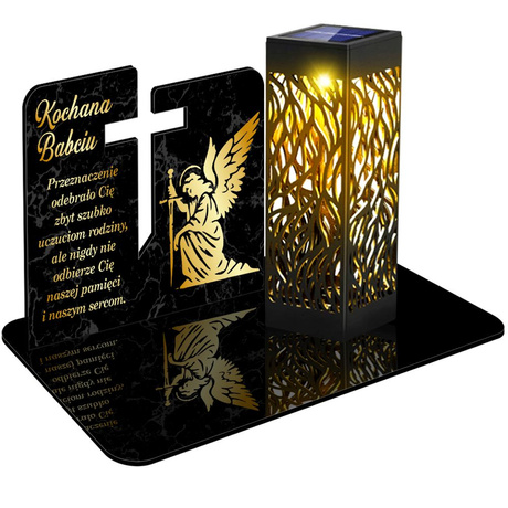 ZNICZ SOLARNY LED WIECZNY PODSTAWKA NA CMENTARZ GRÓB lampka 3D DLA BABCI