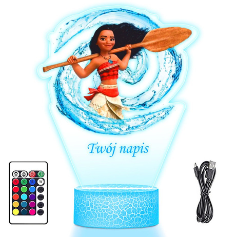 LAMPKA NOCNA LED 3D VAIANA MOANA OCEAN prezent dziecka URODZINY statuetka
