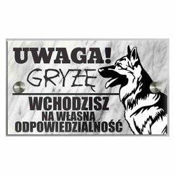 Tabliczka Tablica informacyjna UWAGA PIES WZORY