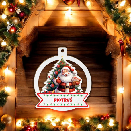 BOMBKA na CHOINKĘ z Personalizacją Ozdoba CHOINKOWA Mikołaj ŚWIĘTA prezent