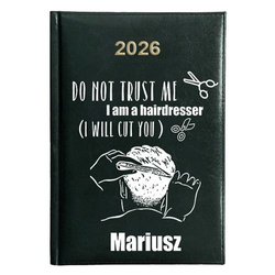 KALENDARZ KSIĄŻKOWY A5 dzienny 2026 ROK TERMINARZ NOTATNIK FRYZJER
