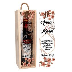 Pudełko skrzynka na wino  prezent ślub akryl