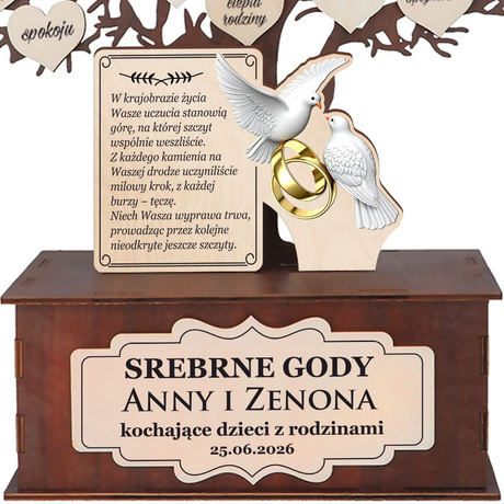 PREZENT NA 25 ROCZNICĘ ŚLUBU JUBILEUSZ SREBRNE GODY PAMIĄTKA 25-lecie ślubu