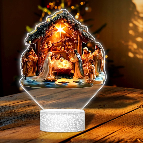 LAMPKA NOCNA LED 3D SZOPKA BOŻE NARODZENIE prezent dla dziecka NA ŚWIĘTA