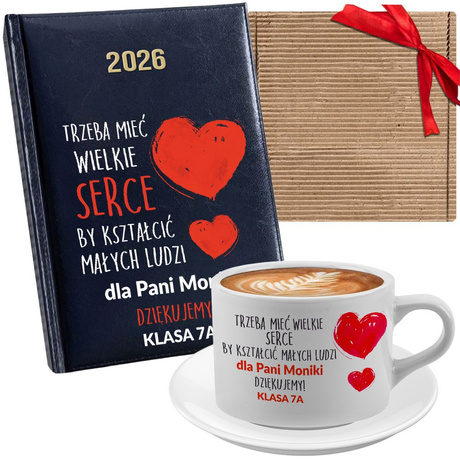Personalizowana Filiżanka Kalendarz 2026 Prezent na Dzień Nauczyciela od Klasy Wzory Zestaw