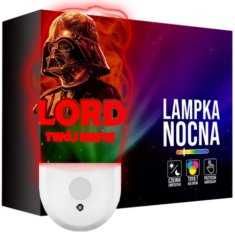 Lampka Nocna LED dla Dziecka LORD VADER GWIEZDNE kontaktu gniazdka CZUJNIK