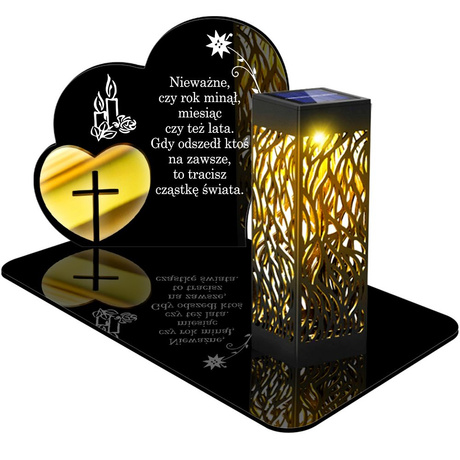 ZNICZ SOLARNY LED WIECZNY PODSTAWKA NA CMENTARZ GRÓB lampka Serce 3D