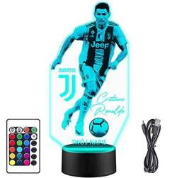 LAMPKA NOCNA LED PIŁKARZ PIŁKA Cristiano Ronaldo prezent URODZINY + PILOT