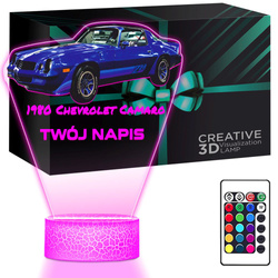 LAMPKA NOCNA LED 3D AUTO 1980 Chevrolet Camaro prezent dla dziecka URODZINY statuetka + pilot