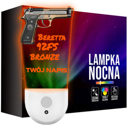 Lampka Nocna LED dla Dziecka KARABIN BROŃ PISTOLET Beretta gniazdka CZUJNIK