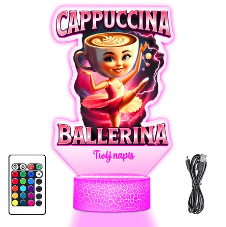 LAMPKA NOCNA LED 3D CAPPUCCINA BALLERINA prezent dziecka URODZINY statuetka