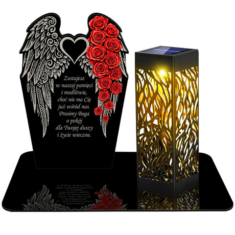 ZNICZ SOLARNY LED WIECZNY PODSTAWKA NA CMENTARZ GRÓB lampka Kwiaty 3D