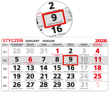 PREZENT BOŻE NARODZENIE KALENDARZ 2026 DREWNIANY PREZENT POD CHOINKĘ ŚWIĘTA