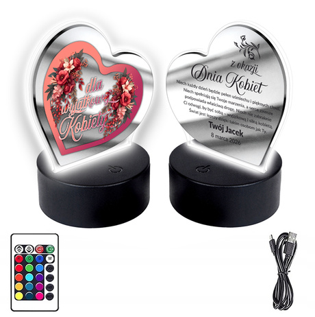 OBRAZEK LED PREZENT NA DZIEŃ KOBIET DLA UKOCHANEJ KOBIETY DZIEWCZYNY ŻONY