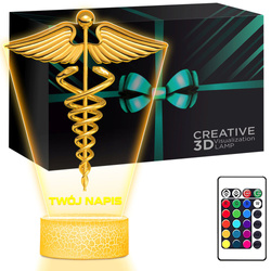 LAMPKA NOCNA LED 3D Służba Zdrowia dla Lekarza prezent dla dziecka URODZINY statuetka + pilot