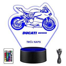 LAMPKA NOCNA LED DUCATI 899 MOTOR 3D + PILOT prezent URODZINY statuetka