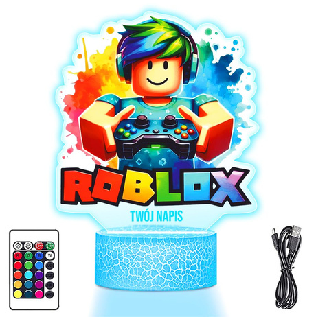 Lampka Nocna Z Nadrukiem Dla Dziecka Edukacyjna Gra Roblox Postać LED 3D