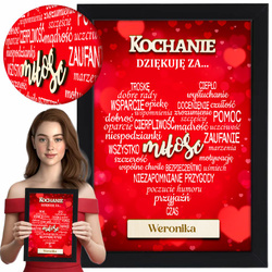 PREZENT NA WALENTYNKI RAMKA DLA NIEJ NIEGO SERCE 3D GRAWER MĘŻA KOCHAM ZA