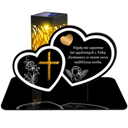 ZNICZ SOLARNY LED WIECZNY PODSTAWKA NA CMENTARZ GRÓB lampka Serce 3D