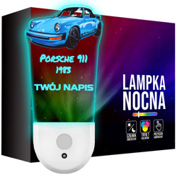 Lampka Nocna LED dla Dziecka auto Porsche 911 kontaktu gniazdka CZUJNIK