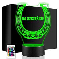 LAMPKA NOCNA LED PODKOWA KOWAL 3D + PILOT prezent URODZINY statuetka