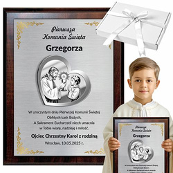 Pamiątka Komunii Świętej Obrazek na Komunię Świętą Grawer dla Chłopca XXL
