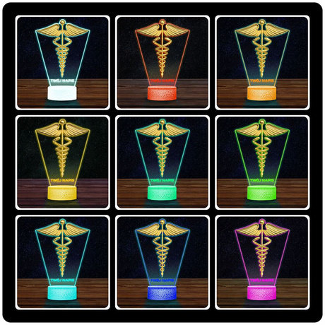 LAMPKA NOCNA LED 3D Służba Zdrowia dla Lekarza prezent dla dziecka URODZINY statuetka + pilot