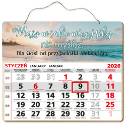 DREWNIANY KALENDARZ 2026 PREZENT MOTYWACYJNY UPOMINEK POD CHOINKĘ ŚWIĘTA