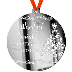 SREBRNA BOMBKA NA CHOINKĘ srebrne bańki prezent