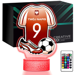 LAMPKA NOCNA LED 3D Koszulka Piłkarska prezent dziecka URODZINY statuetka