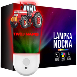 Lampka Nocna LED dla Dziecka Traktor Ciągnik do kontaktu gniazdka CZUJNIK