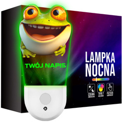 Lampka Nocna LED dla Dziecka ŻABA ŻABKA ZWIERZĘ kontaktu gniazdka CZUJNIK