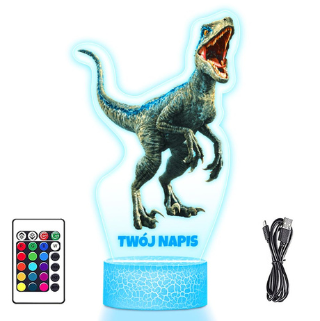 LAMPKA NOCNA LED 3D DINOZAUR JURASSIC prezent dziecka URODZINY statuetka