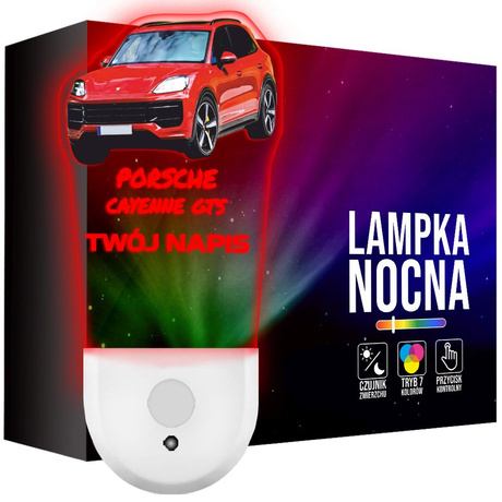 Lampka Nocna LED dla Dziecka auto Porsche Cayenne kontaktu gniazdka CZUJNIK