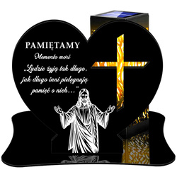 ZNICZ SOLARNY LED WIECZNY PODSTAWKA NA CMENTARZ GRÓB lampka Serce 3D