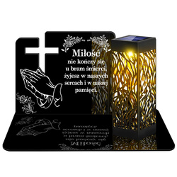 ZNICZ SOLARNY LED WIECZNY PODSTAWKA NA CMENTARZ GRÓB lampka Krzyż 3D