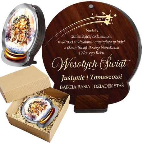 SZOPKA BOŻE NARODZENIE PREZENT STROIK NA ŚWIĘTA Z ŻYCZENIAMI Z GRAWEREM