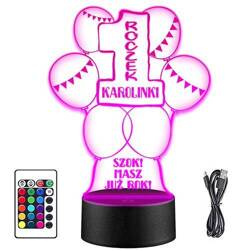 LAMPKA NOCNA LED prezent NA ROCZEK DZIECKA URODZINY CHRZEŚNIAKA CHRZEŚNICY