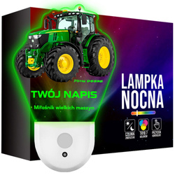 Lampka Nocna LED dla Dziecka Traktor John Deere kontaktu gniazdka CZUJNIK