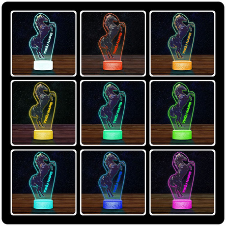 LAMPKA NOCNA LED 3D z imieniem KOŃ KONIK ZWIĘRZĘ prezent dla dziecka URODZINY statuetka + pilot