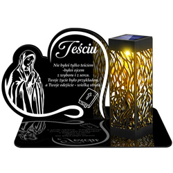 ZNICZ SOLARNY LED WIECZNY PODSTAWKA NA CMENTARZ GRÓB lampka Napis Serce 3D  DLA TEŚCIA