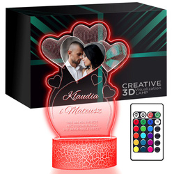 Lampka Nocna ramka prezent na WALENTYNKI DZIEWCZYNY chłopaka żony męża NIEJ z personalizacją