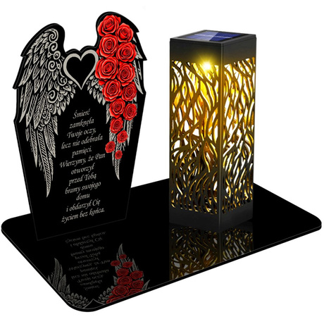 ZNICZ SOLARNY LED WIECZNY PODSTAWKA NA CMENTARZ GRÓB lampka Kwiaty 3D