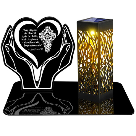 ZNICZ SOLARNY LED WIECZNY PODSTAWKA Serce NA CMENTARZ GRÓB lampka 3D
