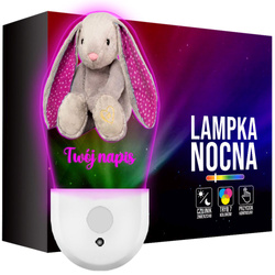 Lampka Nocna LED dla Dziecka KRÓLIŚ KRÓLIK kontaktu gniazdka CZUJNIK