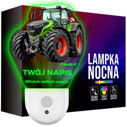 Lampka Nocna LED dla Dziecka Traktor Fendt do kontaktu gniazdka CZUJNIK