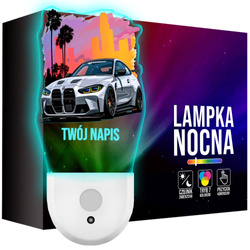 Lampka Nocna LED dla Dziecka AUTO BMW M3 M4 CS kontaktu gniazdka CZUJNIK