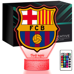 LAMPKA NOCNA LED 3D FC Barcelona Piłka prezent dziecka URODZINY statuetka