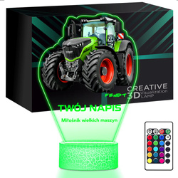 LAMPKA NOCNA LED 3D Traktor Fendt prezent dziecka URODZINY statuetka